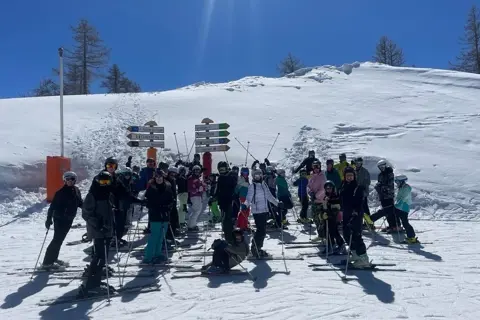 Multi Family Ski Group In The French Alps