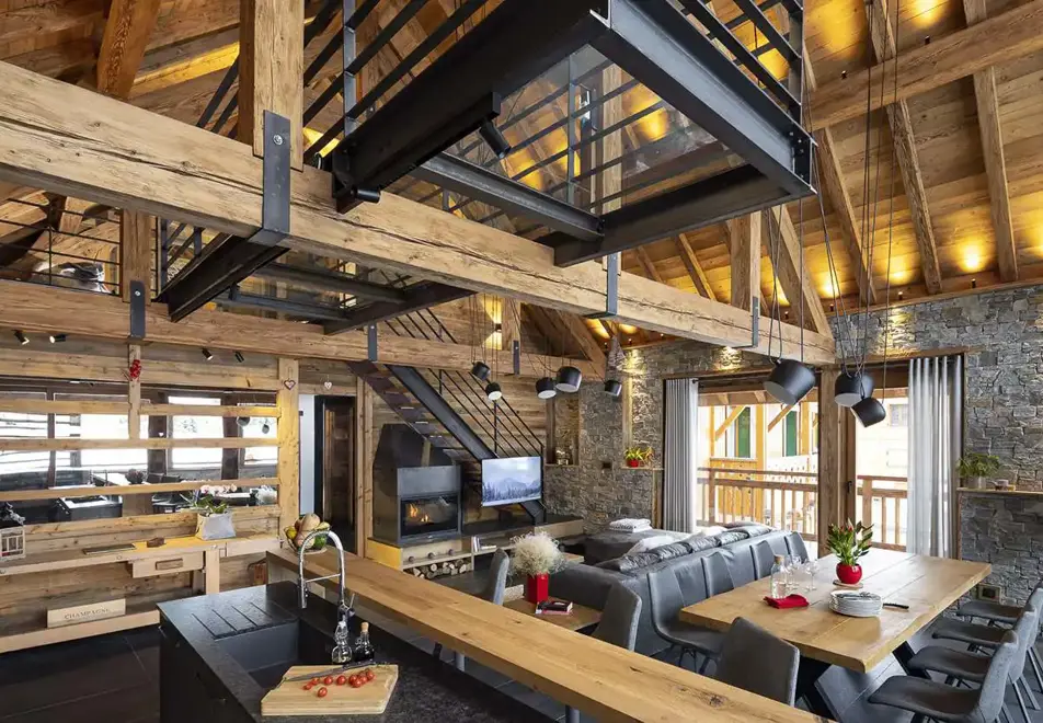 Chalet L'Ourse, Les Deux Alpes (self catered chalet) - Open plan living